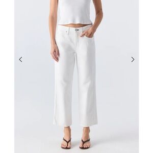 AMO Billie Wide Straight Leg Jeans White Alabaster 28